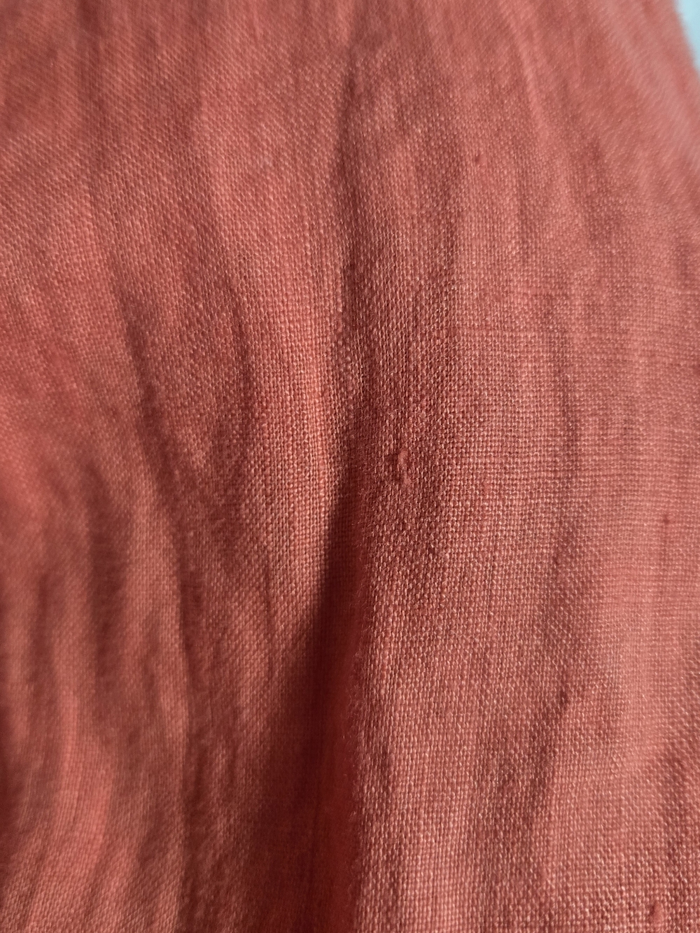 J Jill Love Linen Coral Orange Button Down Long Sleeve Slub Shirt Blouse Size 2X - Picture 3 of 5
